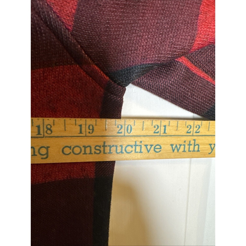 Lands' End Women's Red Black Buffalo Plaid‎ Fleece Shirt Jacket Snap Front Small - Picture 6 of 8